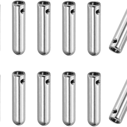 12 Pcs Shoelace Tips with Screw, Alloy 25mm Cylindrical Aglets Shoes Lace Cords End Tip Cap Replacement Silver Tone -