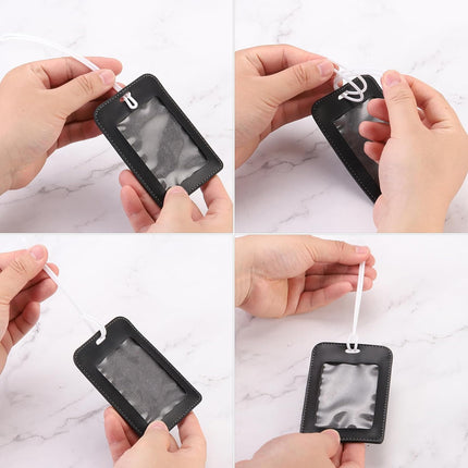 Luggage tag Loops, 100 Pcs PVC Loop Straps Bag Tag Loops Holders Worm for ID Card Bags Suitcase Label Fasteners, Black -