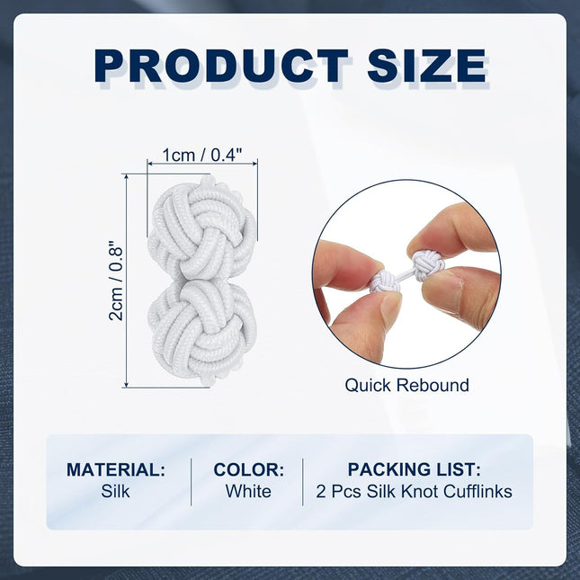Silk Knot Cufflinks Elastic Fabric Shirt Twist Dress Accessories Cuff Link for Men Women Business Gift – product detail