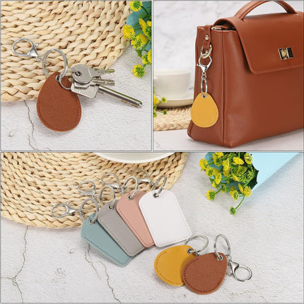 Leather Key Fob - PU Keychain Holder for Keys, ID Cards Black