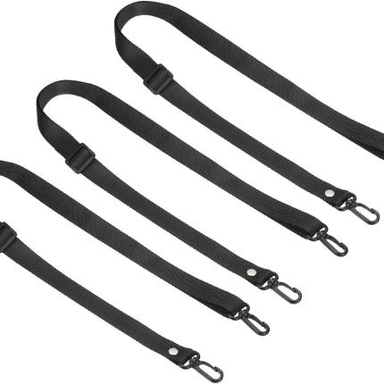 125cm x 2cm Replacement Shoulder Strap, 3 Pack Adjustable Swivel Clips Hook Buckle Slide Crossbody Bag Belt for Water Bottle Carrier Sling Bag, Black -