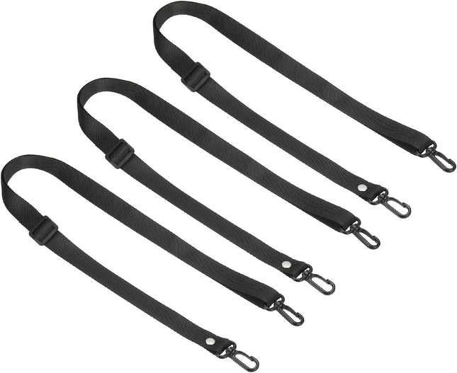 125cm x 2cm Replacement Shoulder Strap 3 Pack Adjustable Swivel Clips Hook Buckle Slide Crossbody Bag Belt