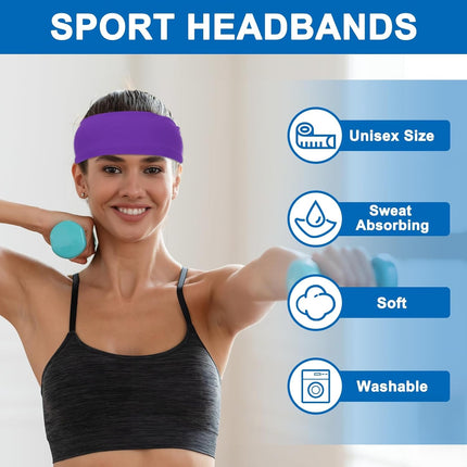 Sport Headbands for Men, Running Sweat Bands Absorbing Head Band Brown -