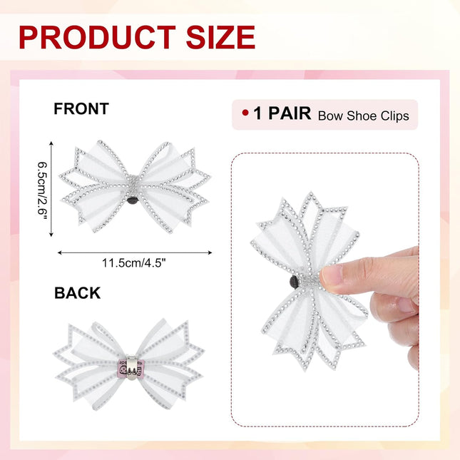Rhinestone Shoe Clips 1 Pair Detachable Classic Fashion Sparkling Bow Heels Accessories Decoration for – product detail
