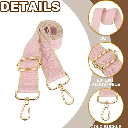Purse Strap, Adjustable Crossbody Bag Straps Wide Shoulder Strap Universal Replacement Belt for Women's Handbags Canvas Satchels Backpack, Light Pink -