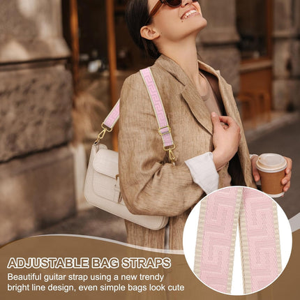 Purse Strap, Adjustable Crossbody Bag Straps Wide Shoulder Strap Universal Replacement Belt for Women's Handbags Canvas Satchels Backpack, Light Pink -