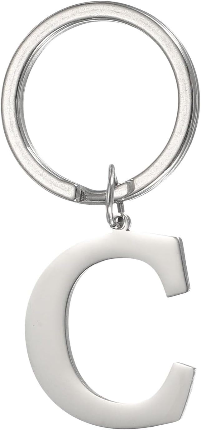 Initial Letter Keychain DIY Pendant Keyring Bag Backpack Decor A-Z Alphabet Key Ring for Purse Handbag