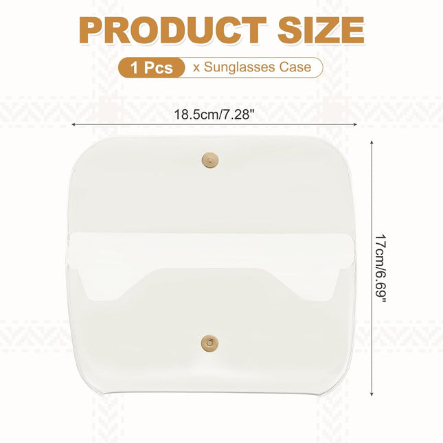 Sunglasses Case Transparent Eyeglass Pouch Organizer Clear Plastic Glasses Hard Shell for Women Men White – product detail