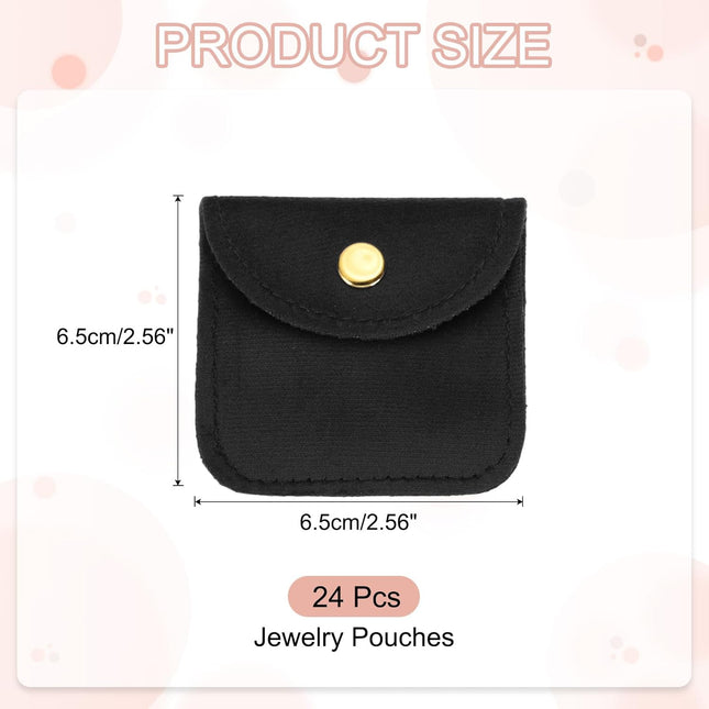 3x3 Inch Velvet Jewelry Pouches 24 Pcs Packaging Gift Bags with Snap Button for Bracelet Necklace Rings – product detail