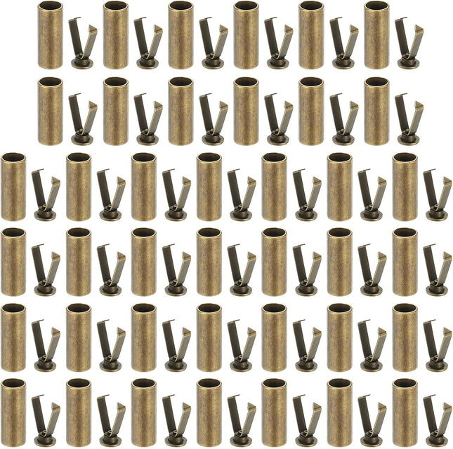Shoe Lace Tips Zinc Alloy Shoelace Head Cylindrical Tips Cords End Replacement for Shoestring Bronze