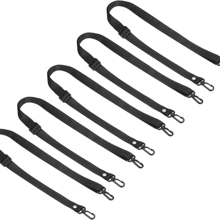 125cm x 2cm Replacement Shoulder Strap, 5 Pack Adjustable Swivel Clips Hook Buckle Slide Crossbody Bag Belt for Water Bottle Carrier Sling Bag, Black -