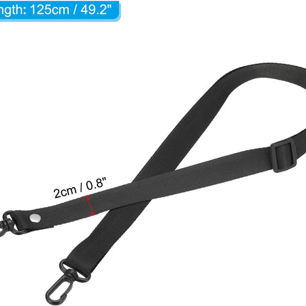 125cm x 2cm Replacement Shoulder Strap, 5 Pack Adjustable Swivel Clips Hook Buckle Slide Crossbody Bag Belt for Water Bottle Carrier Sling Bag, Black -