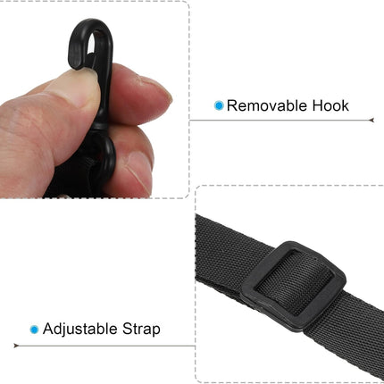 125cm x 2cm Replacement Shoulder Strap, 5 Pack Adjustable Swivel Clips Hook Buckle Slide Crossbody Bag Belt for Water Bottle Carrier Sling Bag, Black -