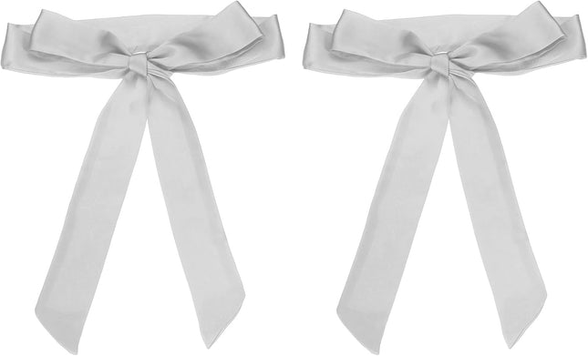 Satin Sash Belt Scarf Wedding Party Bridal Blank Waist Belts Prom for Graduation Birthday Silver