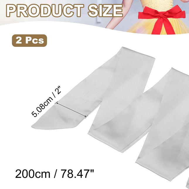 Satin Sash Belt Scarf Wedding Party Bridal Blank Waist Belts Prom for Graduation Birthday Silver – product detail