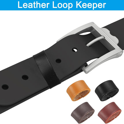 Leather Loop Keeper, Loops Belt Keeper Retainer Straps Replacement, Reddish Brown 1.5"/1.6"