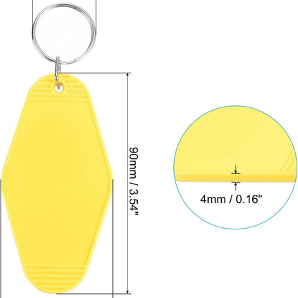 Vintage Motel Keychain, Hotel Keychains Key Tag Bright Yellow -
