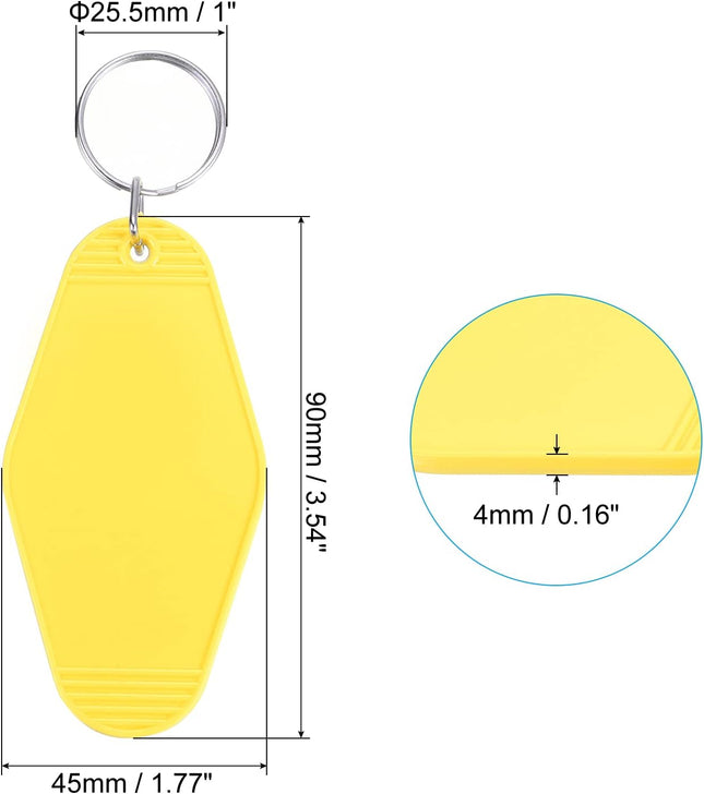 Vintage Motel Keychain Hotel Keychains Key Tag Bright Yellow – product detail