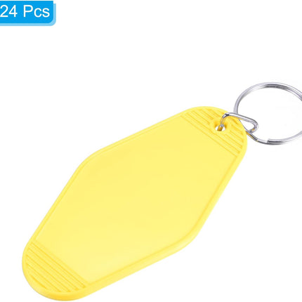 Vintage Motel Keychain, Hotel Keychains Key Tag Bright Yellow -