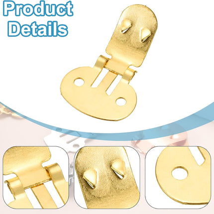 19mm x 31mm Shoe Clips, 10 Pcs Flat Blank Clips Supplies Embellishments for DIY Crafts Decoration Project Shoes Gold