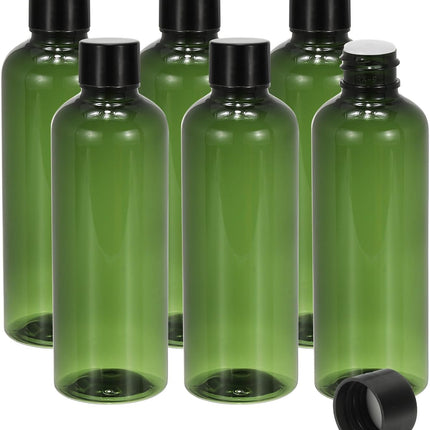 Travel Bottles with Screw Cap, 6 Pcs 3.4Oz(100ml) Leak Proof Refillable Empty Dispenser Container Squeeze Bottle PP Lid for Shampoo Toiletries Lotion Cream, Green -