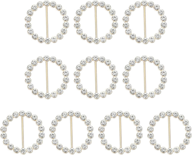 Silk Scarf Ring Clip Bling Rhinestone T-Shirt Clips Tie Waist Knotted Buckle Rings Metal Circle in White
