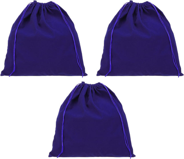 Large Velvet Bags With Drawstrings 3 Pack 14 x Inch Hair Dryer Bag Treat Dust Hotel Storage for Travel