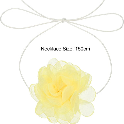 Chokers Necklace Adjustable Fashion Accessories for Bride Wedding Bridal Shower Yellow -