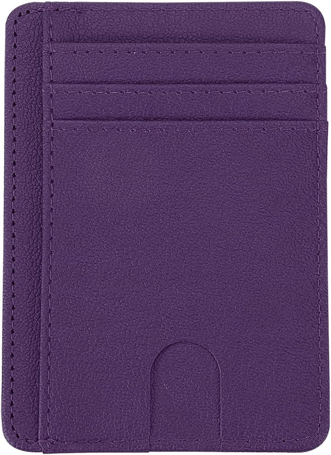 Minimalist Slim Wallet Leather Front Pocket RFID Blocking Wallet Credit Card Holder Money Clip with ID