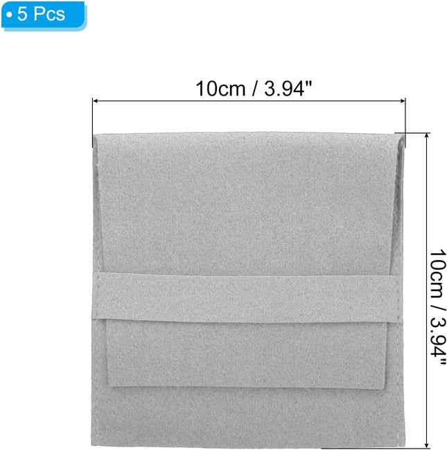 10x10cm Jewelry Pouches with Band 5 Pack Microfiber Portable Soft Storage for Necklace Bracelet Earring – product detail