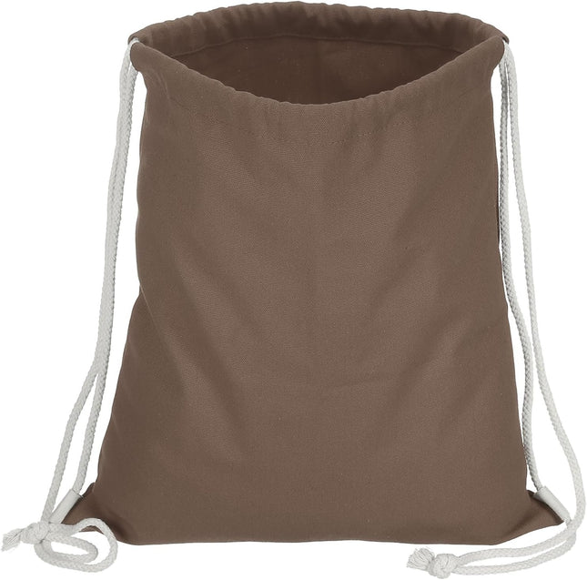 Cotton Drawstring Bags Backpack Foldable Sports Gym Bags for Women Men Trip Brown V1259-DP01-A-5202