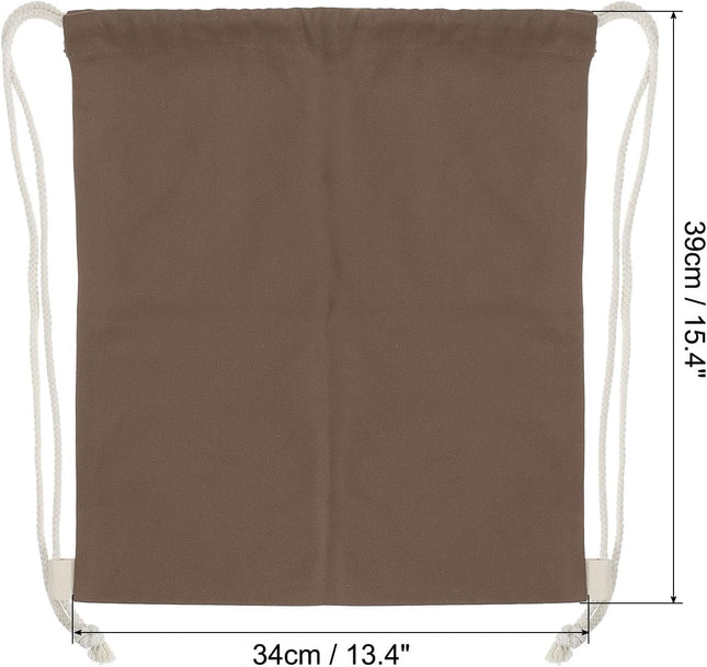 Cotton Drawstring Bags Backpack Foldable Sports Gym Bags for Women Men Trip Brown – product detail