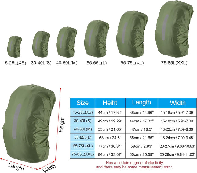 Waterproof Backpack Rain Cover Non-Slip Cover with Vertical Reflective Strap Stay Dry for Hiking Camping – product detail