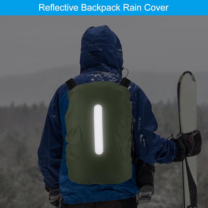Waterproof Backpack Rain Cover, Non-Slip Cover with Vertical Reflective Strap Stay Dry for Hiking, Camping, Hunting Olive X-Large
