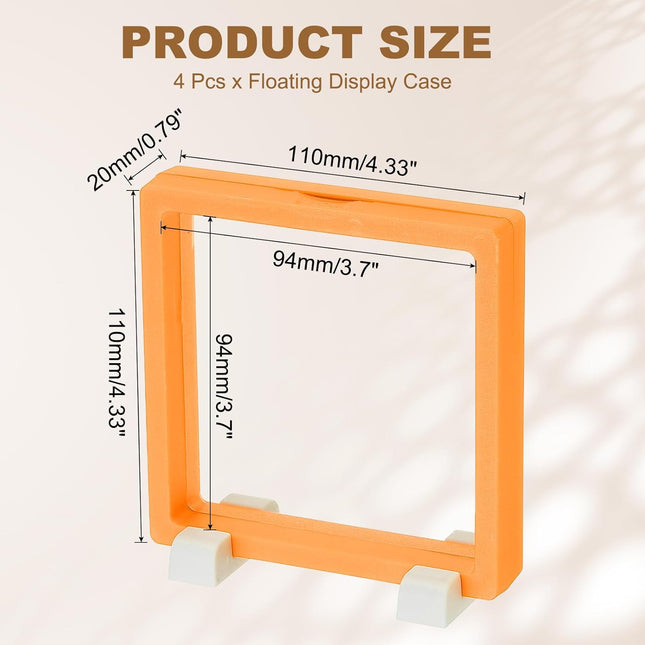 4Pcs Floating Display Case 4.3 Inch Jewelry Case Stand Challenge Coin Holder Frames Transparent – product detail