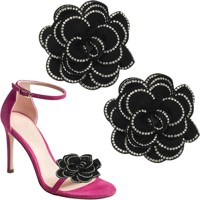 Decorative Shoe Clips Removable Bow Clip Flower Rhinestone Charms for Women Dress High Heels Accessories