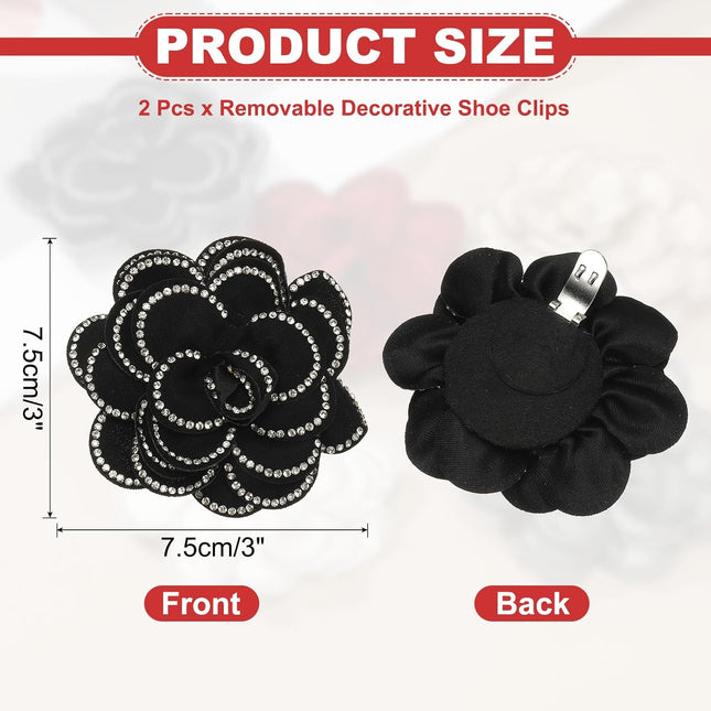 Decorative Shoe Clips Removable Bow Clip Flower Rhinestone Charms for Women Dress High Heels Accessories – product detail