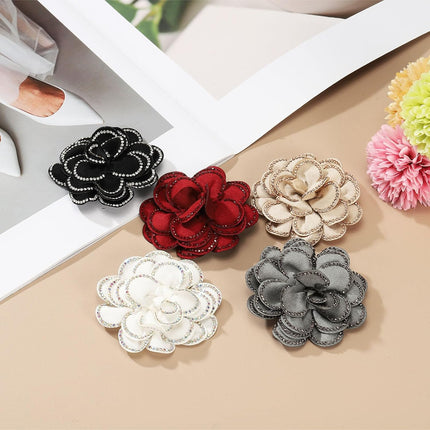Decorative Shoe Clips, Removable Bow Clip Flower Rhinestone Charms for Women Dress High Heels Accessories Black 3 Inch