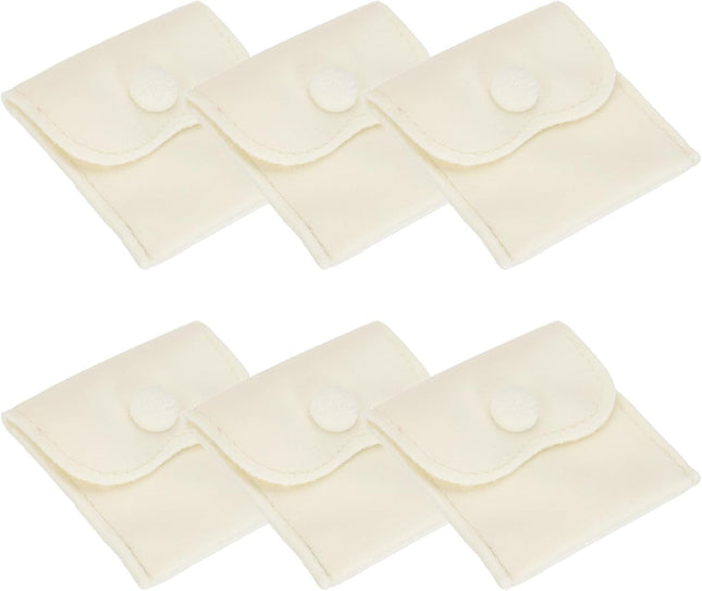 3x3 Inch Velvet Jewelry Pouches 6 Pcs Packaging Gift Bags with Snap Button for Bracelet Necklace Rings