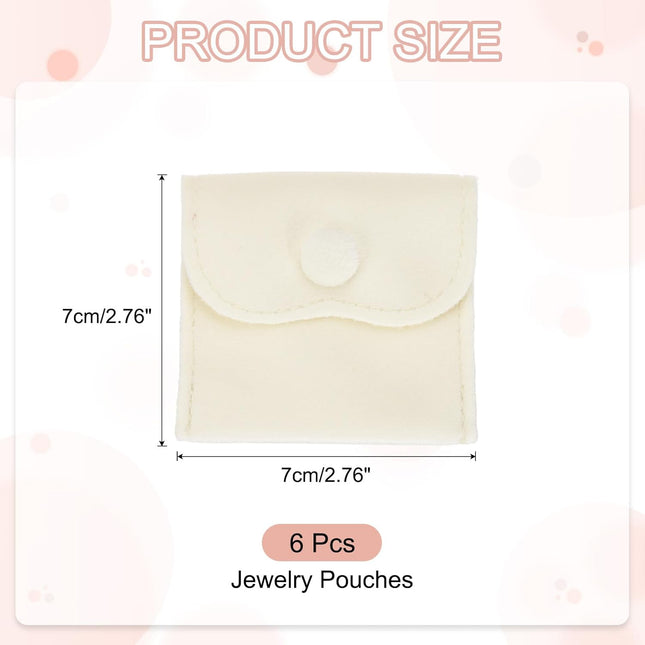 3x3 Inch Velvet Jewelry Pouches 6 Pcs Packaging Gift Bags with Snap Button for Bracelet Necklace Rings – product detail