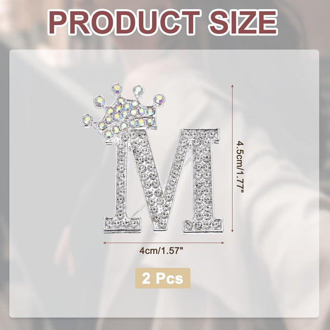 Letter Brooch Pins Crown Initial Rhinestone Alphabet A Lapel Badges Pin for Women Suits Clothes Craft – product detail