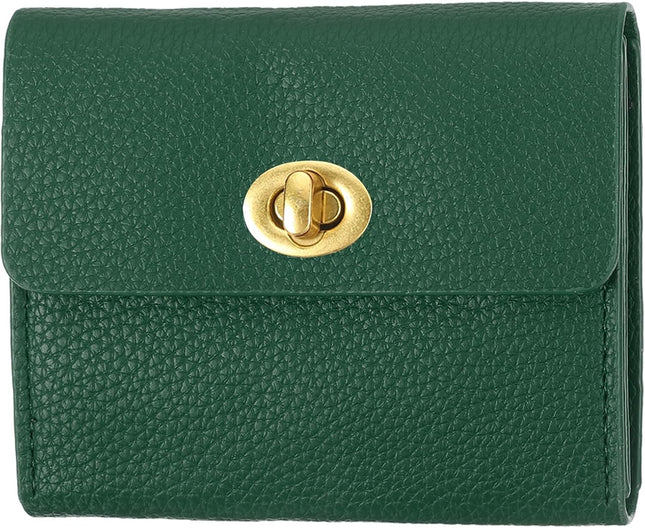 Small Leather Wallets for Women with Metal Buckle Stylish Card Holder Wallet Case Coin Purse Cash Business