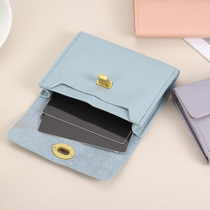Small Leather Wallets for Women with Metal Buckle, Stylish Card Holder Wallet Case Coin Purse Cash Business Men and Women, Dark Green -