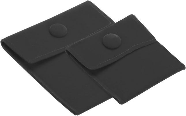 Jewelry Pouch 2 Pack Soft Velvet Pouches with Snap Button Portable Storage for Rings Necklace Bracelet