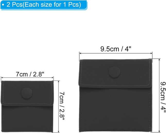 Jewelry Pouch 2 Pack Soft Velvet Pouches with Snap Button Portable Storage for Rings Necklace Bracelet – product detail