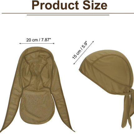 Sweat Wicking Cap, Skull Cap Football for Men Dew Rags Breathable Cooling Helmet Liner Bandana Cycling Brown -