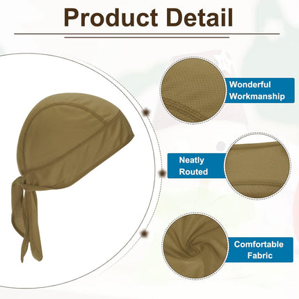 Sweat Wicking Cap, Skull Cap Football for Men Dew Rags Breathable Cooling Helmet Liner Bandana Cycling Brown -