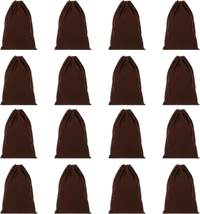 Shoe Dust Bag 16 Pack Duster Flannel Shoes Pouch with Drawstring Washable Breathable Travel Bags for Home