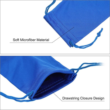Sunglasses Pouch Microfiber Soft Eyeglass Case, Glasses Bags with Drawstring for Cell Phone Blue -