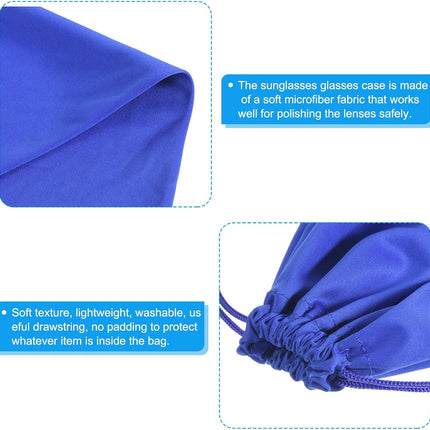 Ski Goggle Bag, Microfiber Snow Goggles Case Cover Soft Storage Sleeve Drawstring Pouch Blue -
